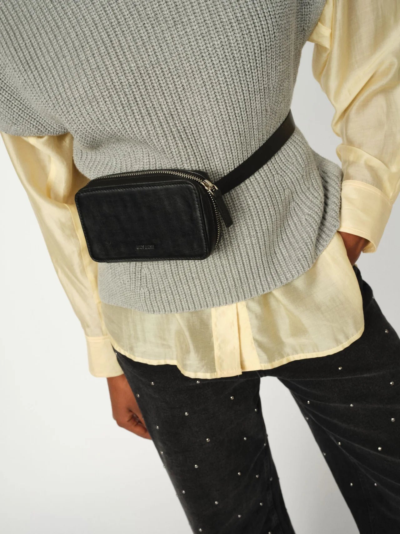 MMElin Läderbälte-Väska Svart