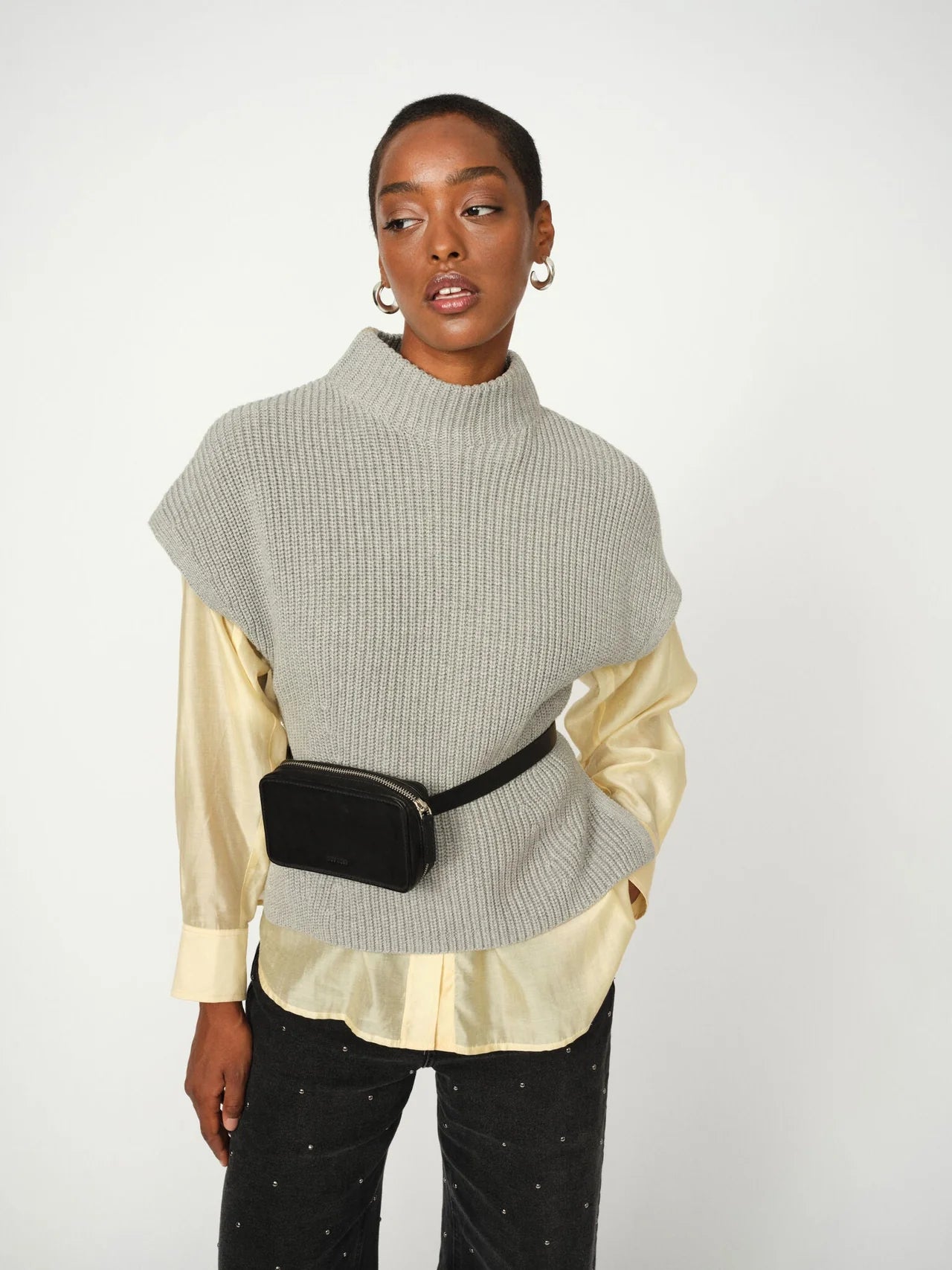 MMElin Läderbälte-Väska Svart