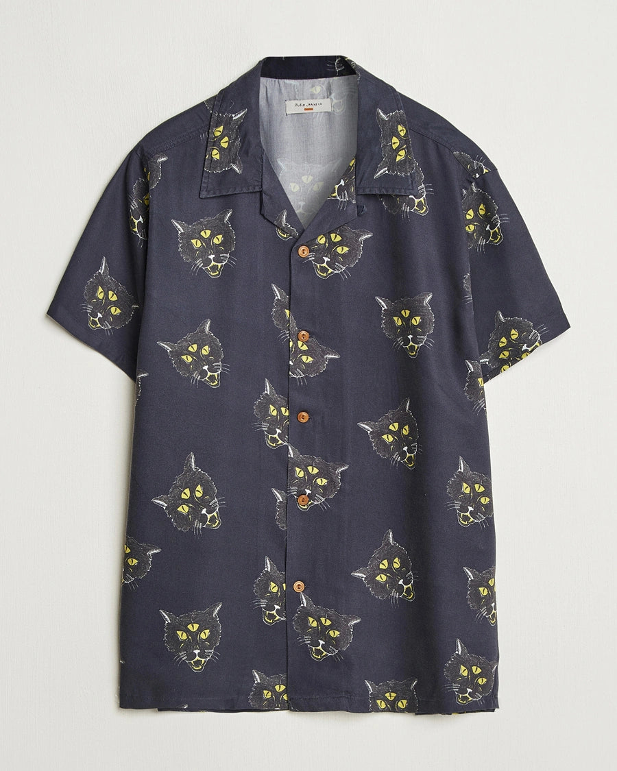 Arvid The Cat Hawaii Shirt Antracite