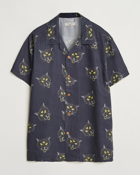 Arvid The Cat Hawaii Shirt Antracite