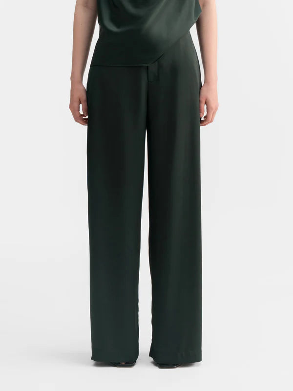 Mila satin trousers deep forest