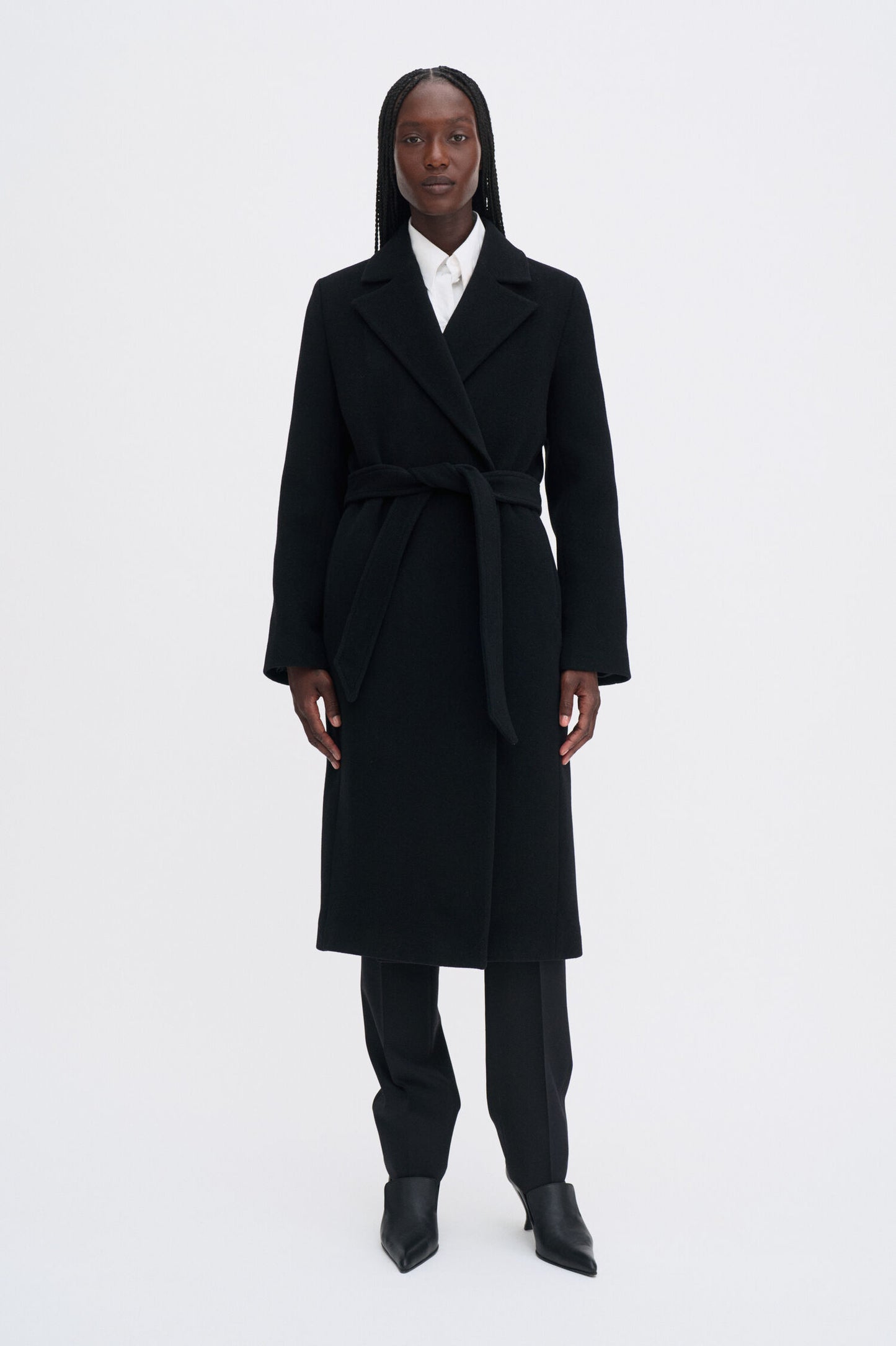Wool Belted Coat Black