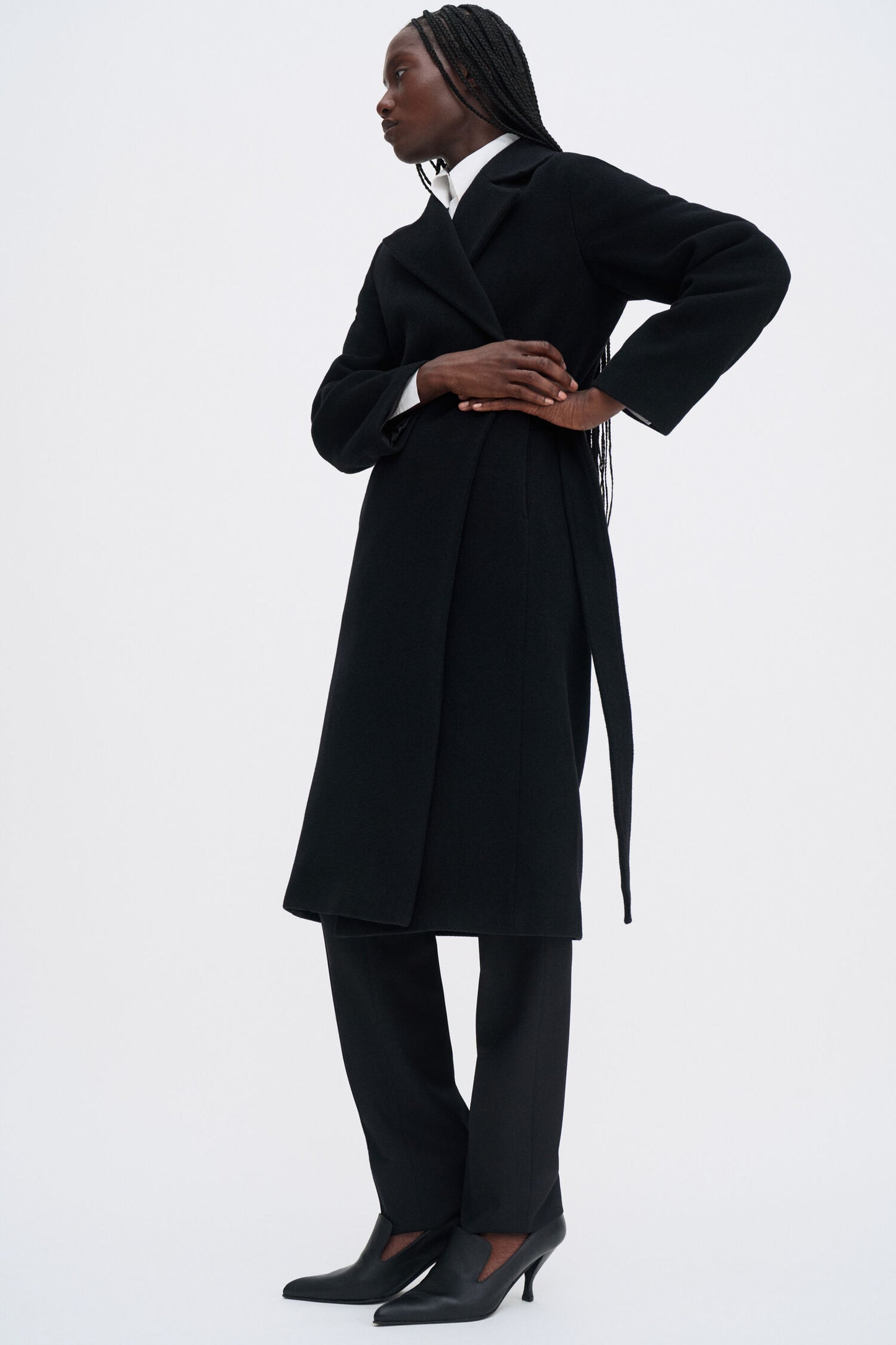 Wool Belted Coat Black