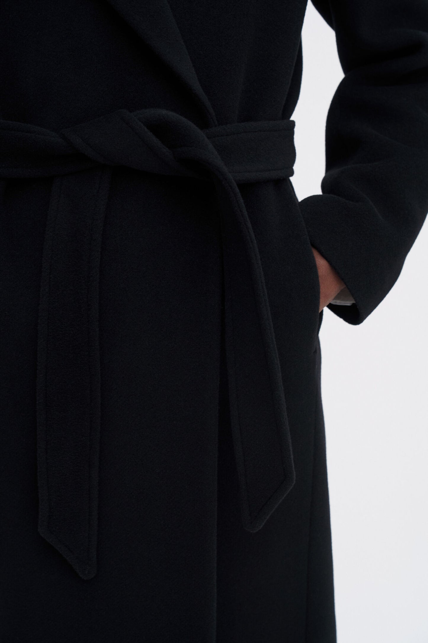 Wool Belted Coat Black
