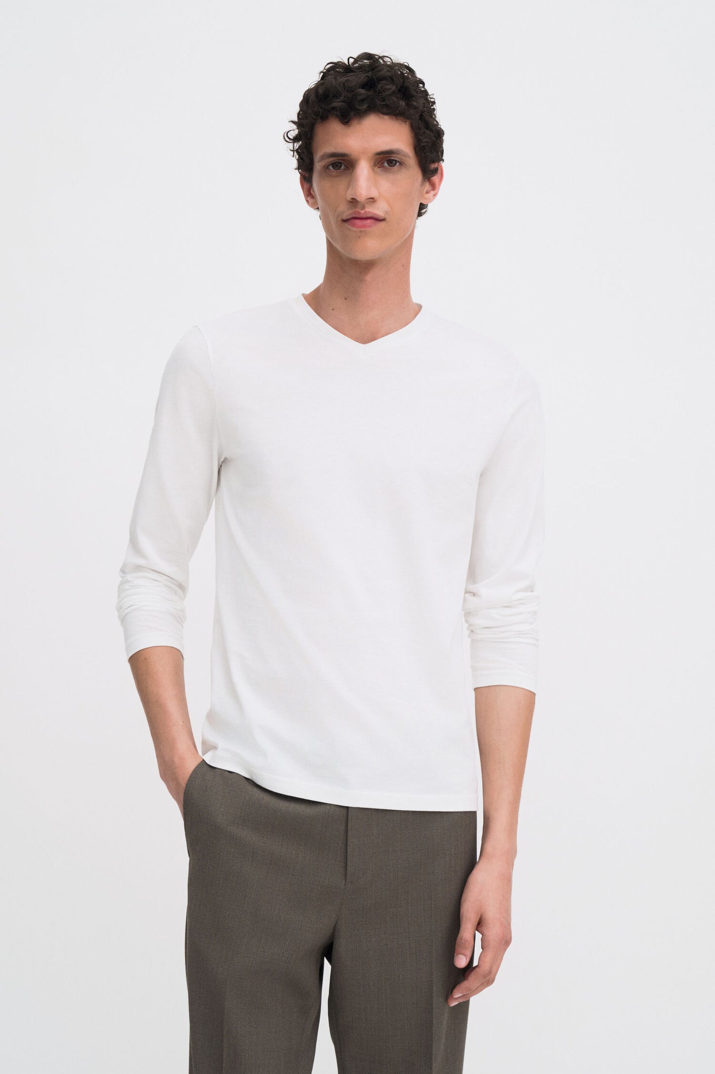 Cotton Jersey V-Neck Tee
