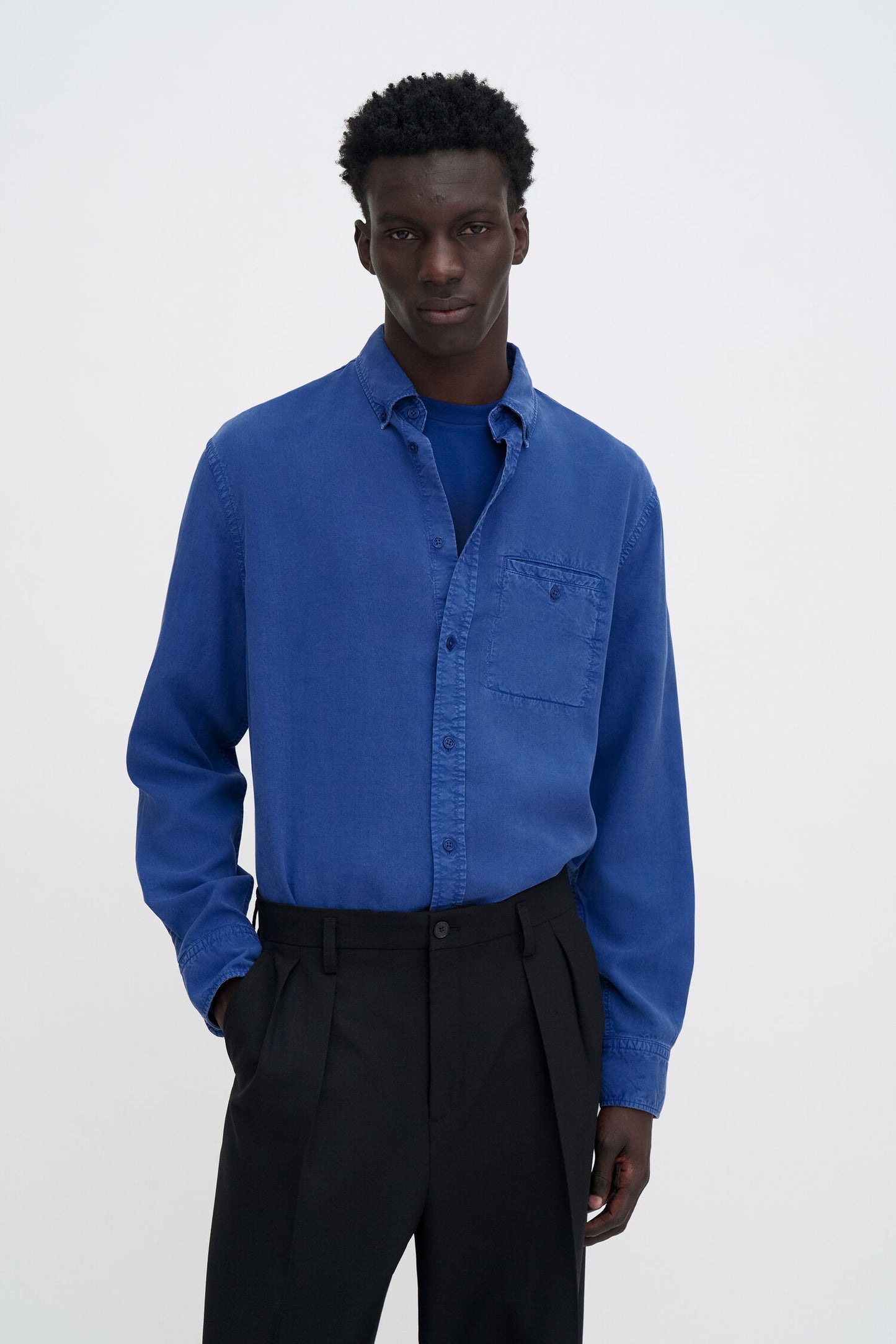 Zachary Tencel Shirt Royal Navy