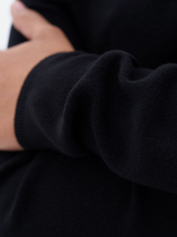 Off shoulder knit dress black