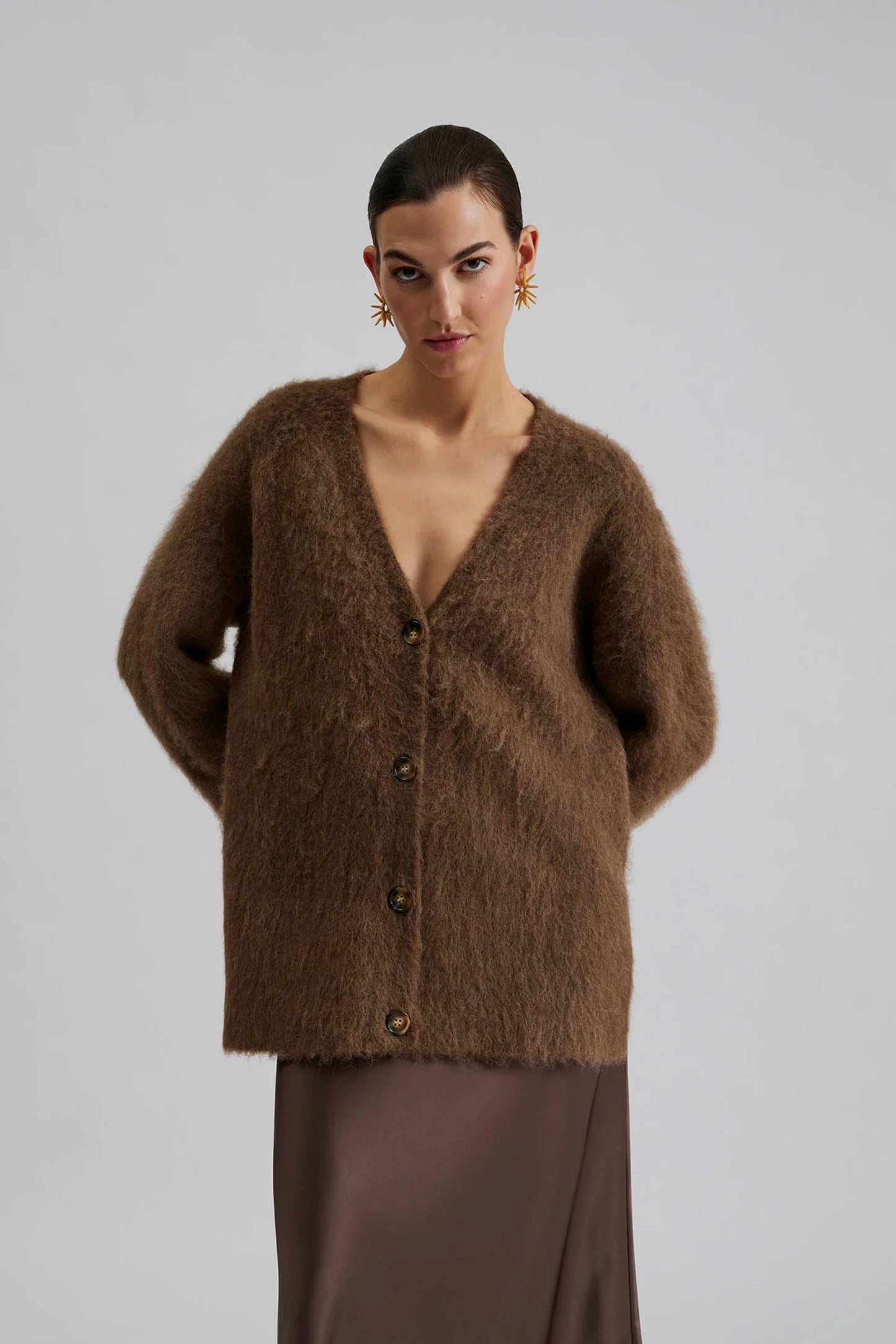 Jenny alpaca cardigan chocolate