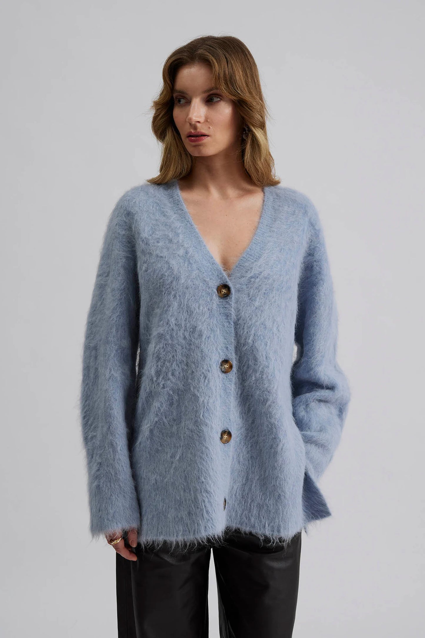 Jenny alpaca cardigan pastel blue