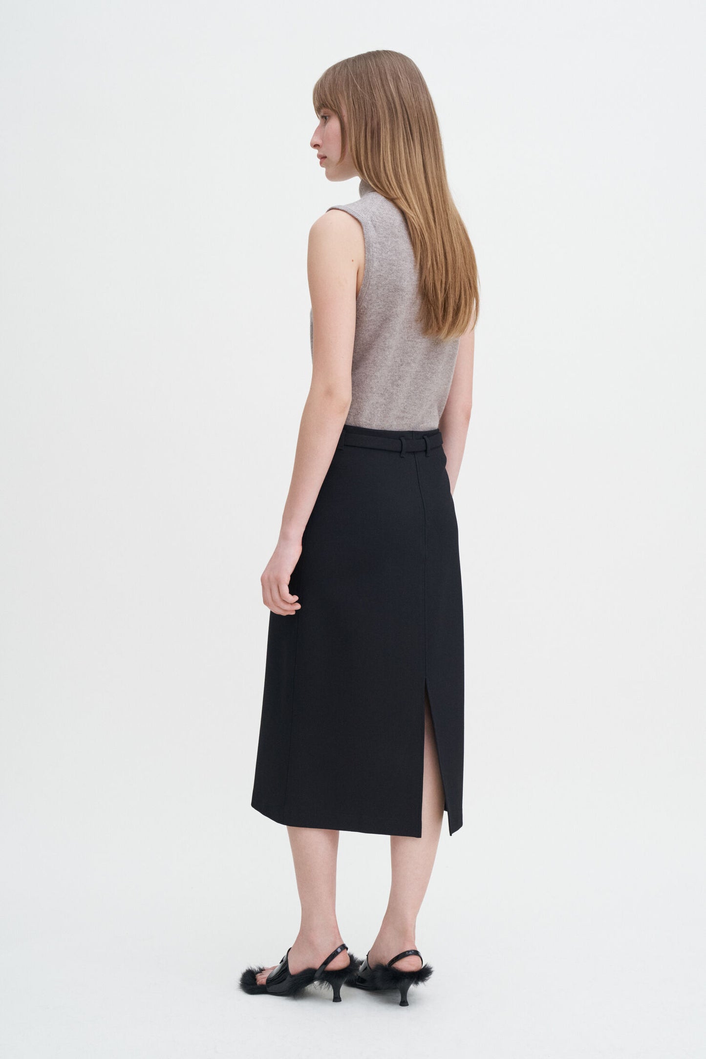 Belted Jersey Skirt