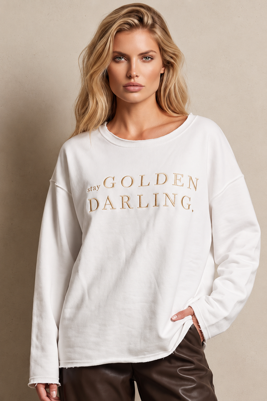 Blond hour - Carola X Blond hour -stay golden darling sweater- white/gold