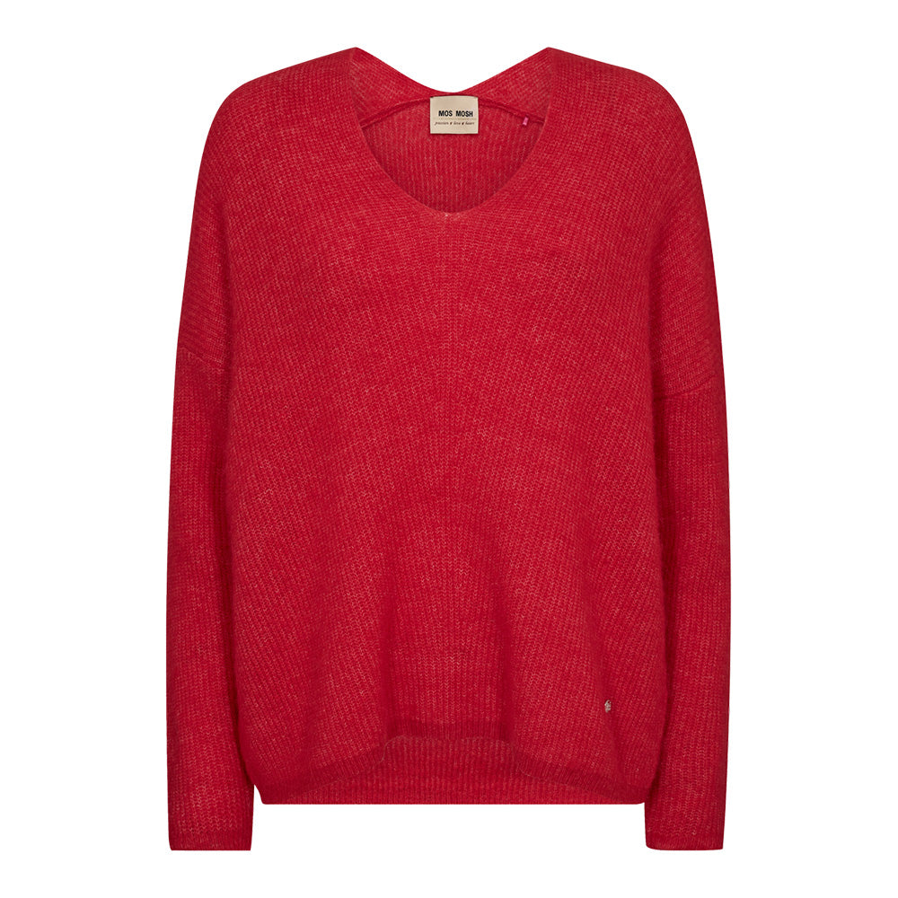 Mos Mosh – MMThora V-Neck Knit (Chinese Red)