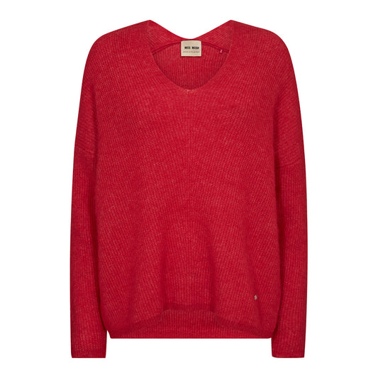 Mos Mosh – MMThora V-Neck Knit (Chinese Red)