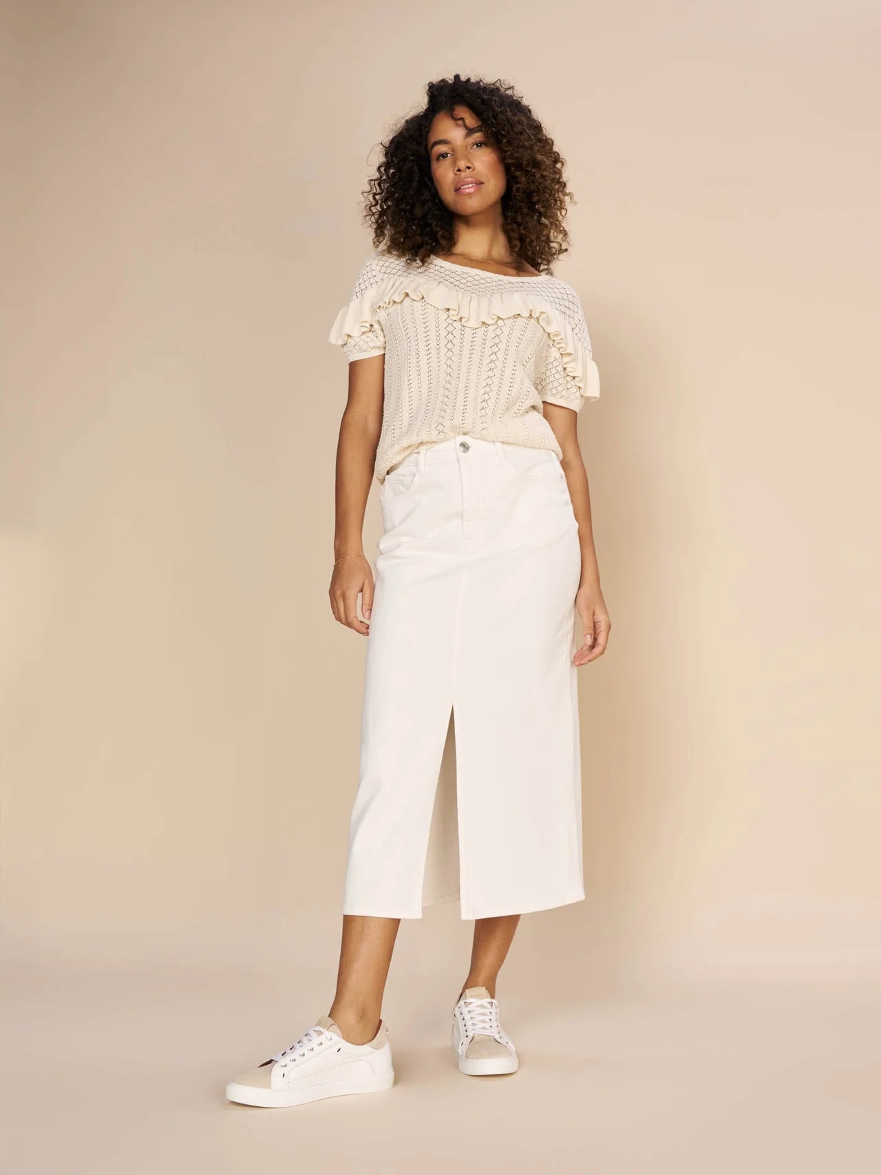 MMMella white denim skirt
