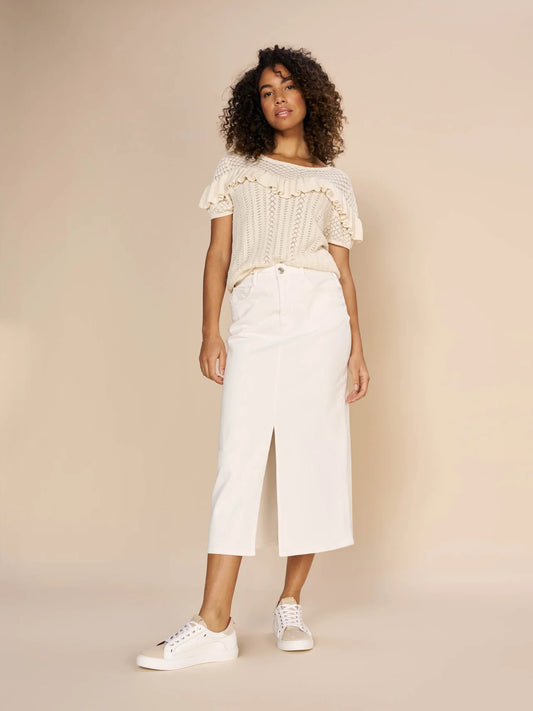 MMMella white denim skirt