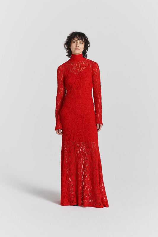 Janasia Lace Dress Red