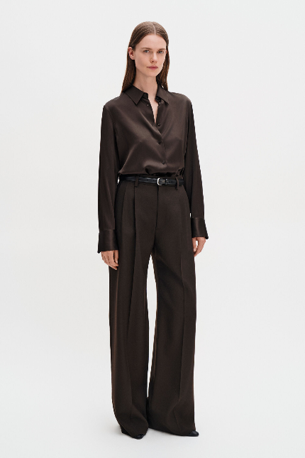 Filippa K - silk shirt dark chocolate