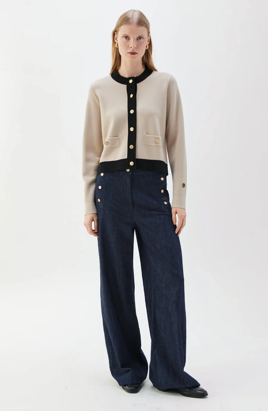 ARIA CARDIGAN FUDGE/BLACK