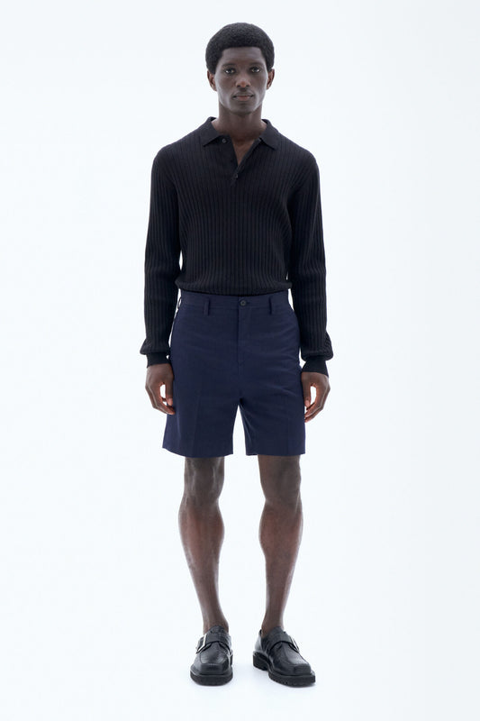 Linen Shorts Navy