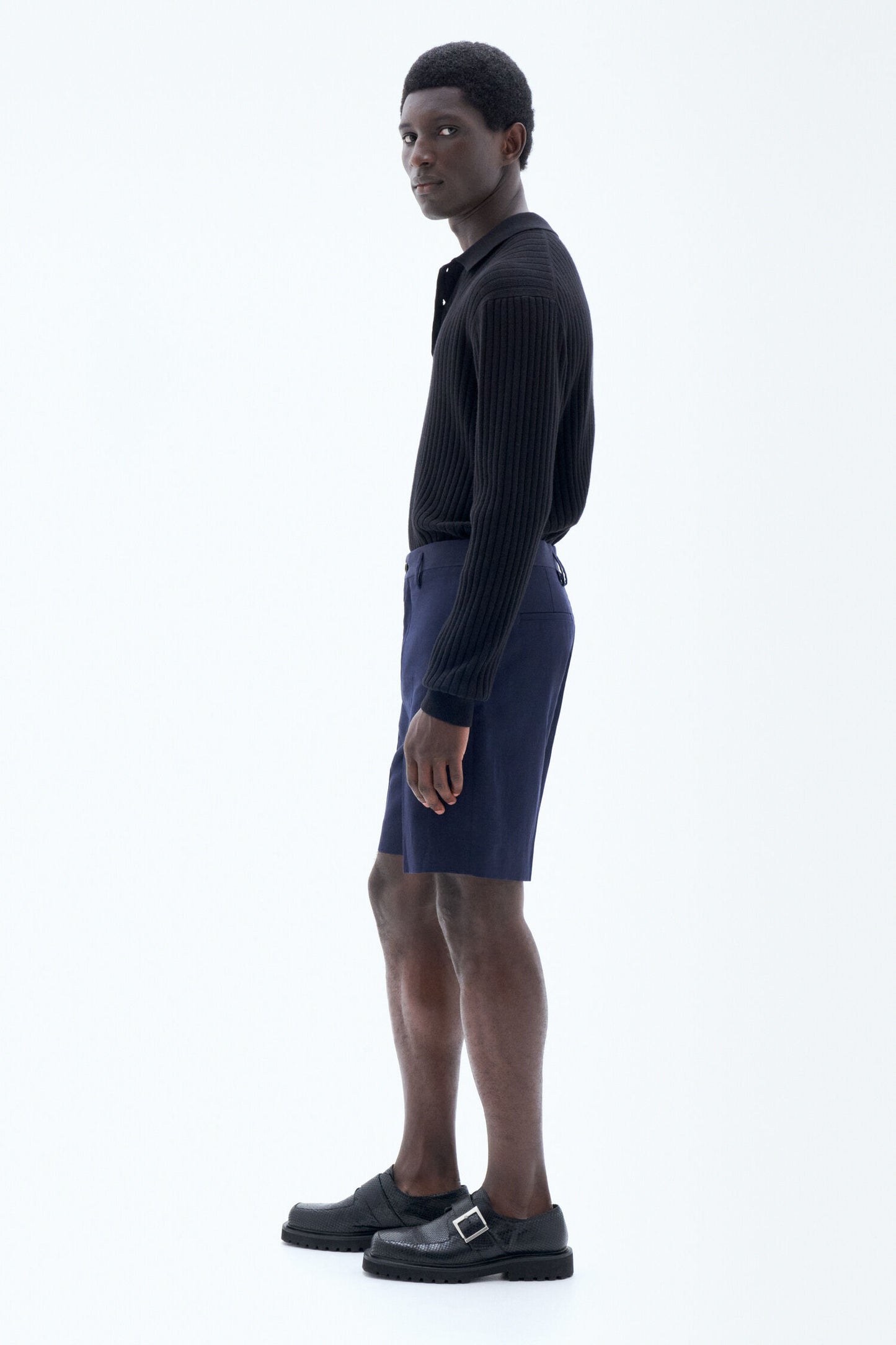 Linen Shorts Navy