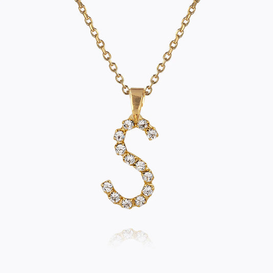 Mini Letter Necklace S / Crystal