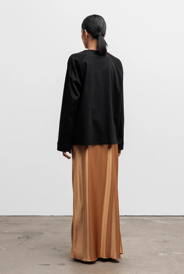 Hana long logo skirt gold