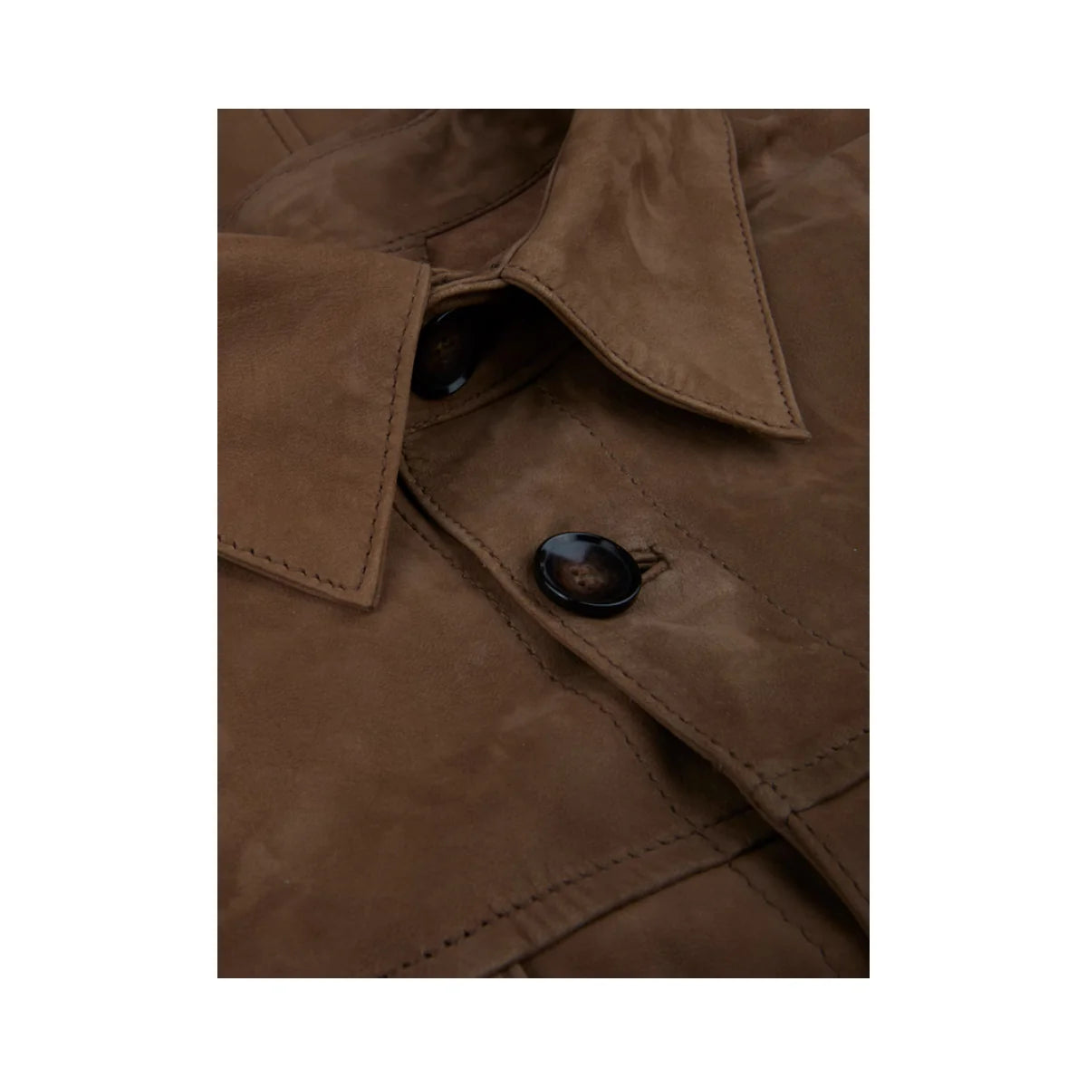 OVERSHIRT LAMB SUEDE - BROWN