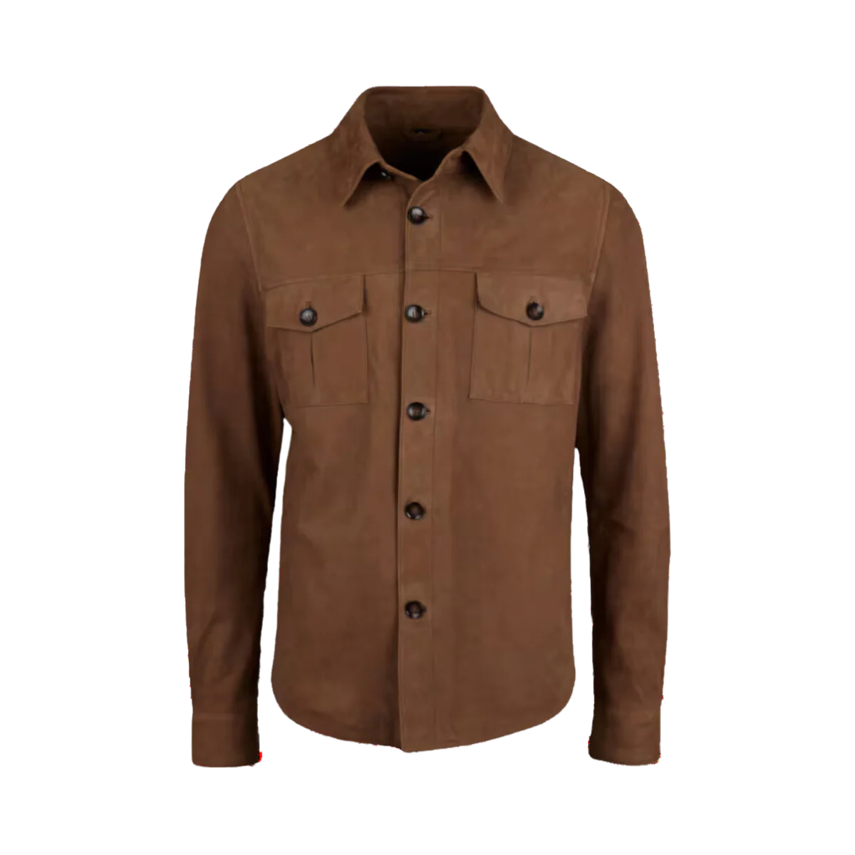 OVERSHIRT LAMB SUEDE - BROWN