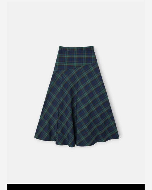 Lola Casademunt -Tartan Midi Skirt Blue/Green