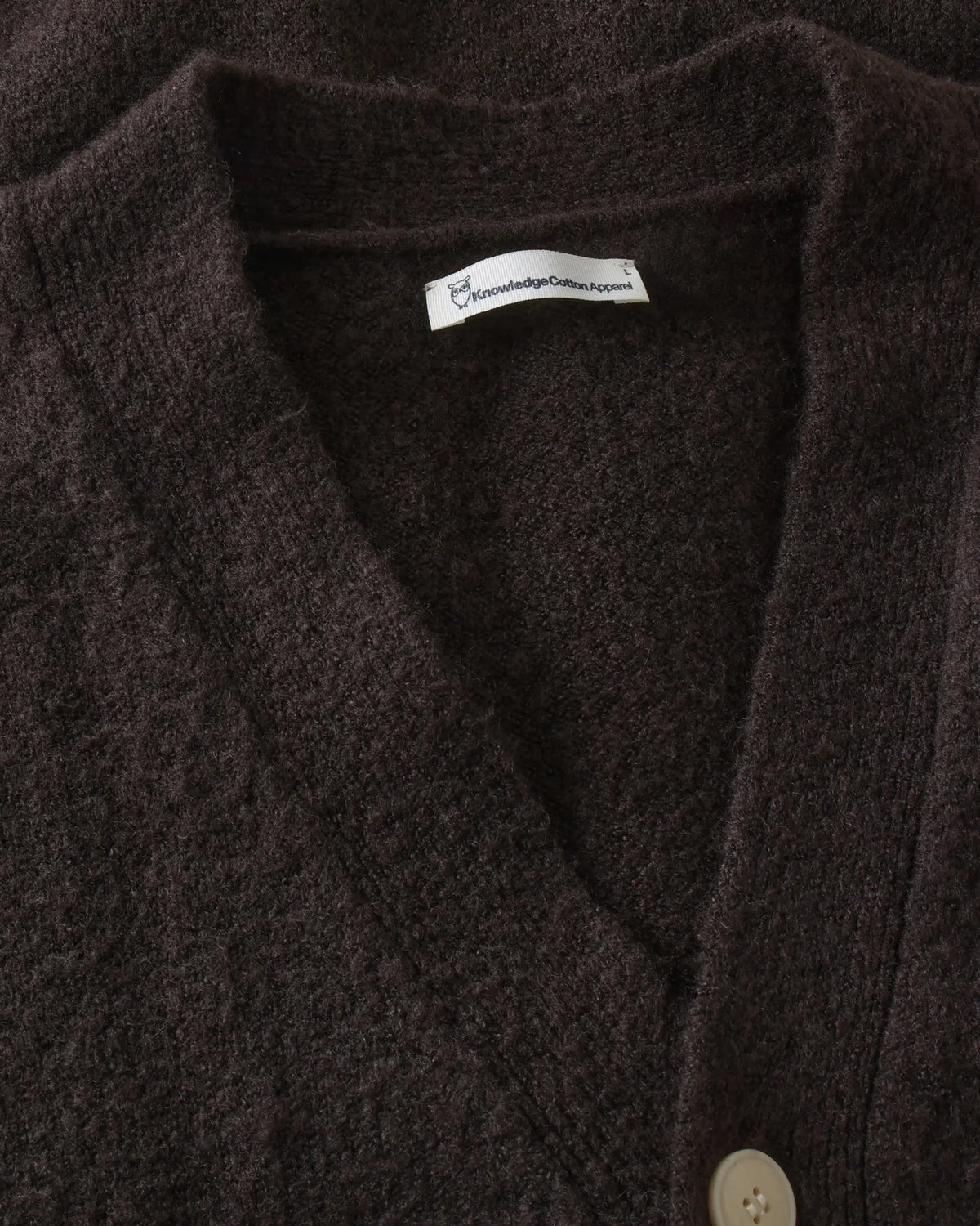 Knowledge Cotton Apparel – Soufflé Yarn Cardigan – Chocolate Torte