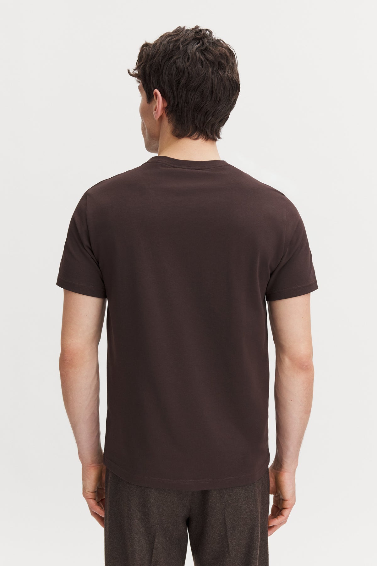 Filippa K Stretch Cotton Tee – Dark Chocolate