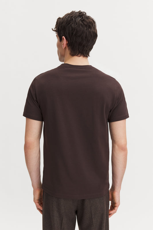 Filippa K Stretch Cotton Tee – Dark Chocolate