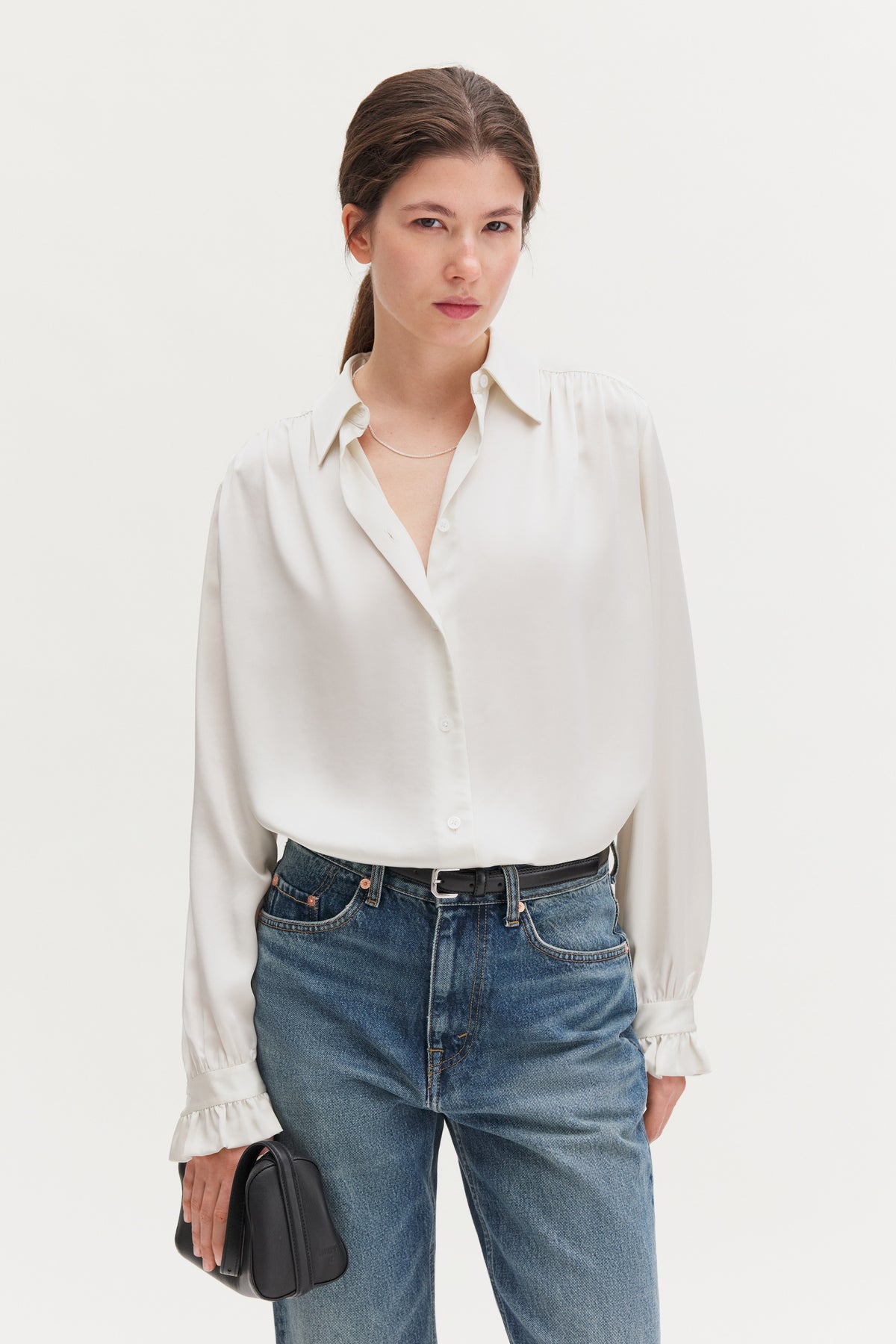 Filippa K Gathered Detail Blouse – Ivory