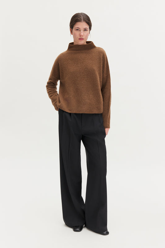 Filippa K Mika Yak Funnelneck Sweater – Mid Brown