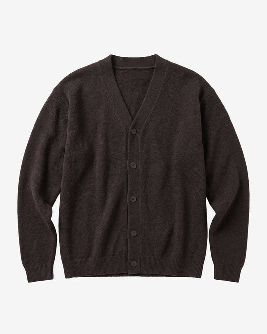 Knowledge Cotton Apparel Soufflé Yarn Cardigan Chocolate Torte brun herrkofta