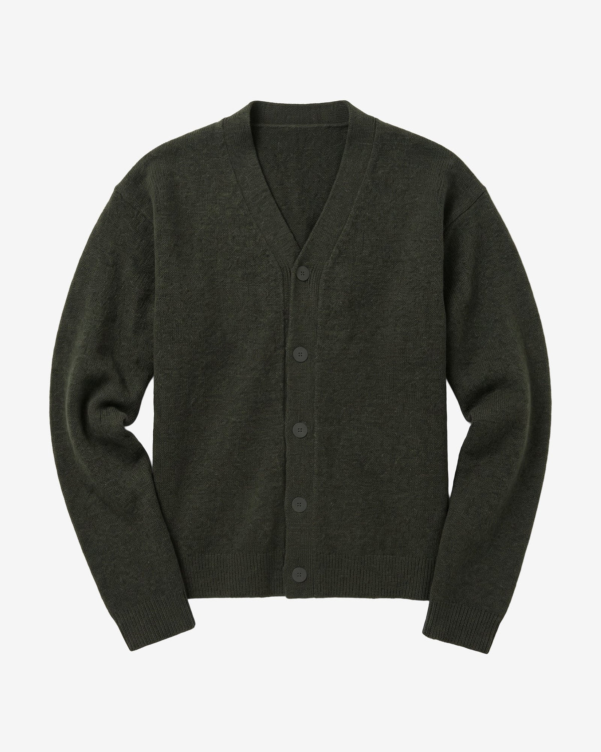Knowledge Cotton Apparel Soufflé Yarn Cardigan Forest Night grön herrkofta